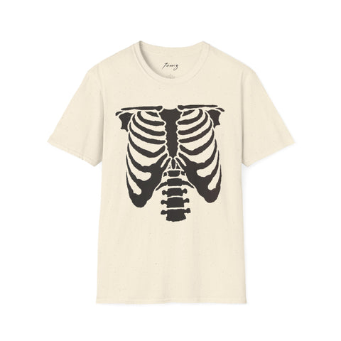 Ribcage sticker design for edgy outfits.	