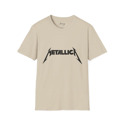 Metallica sticker for classic rock and metal apparel.	